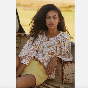 Anthropologie - Harmony Lace Peasant Blouse (Size XS)
